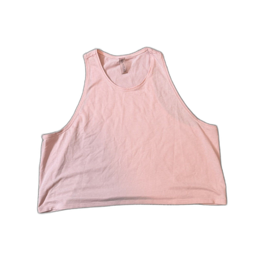 Outdoor Voices Crop Tank Top Size XL Blush Pink Textured Athletic